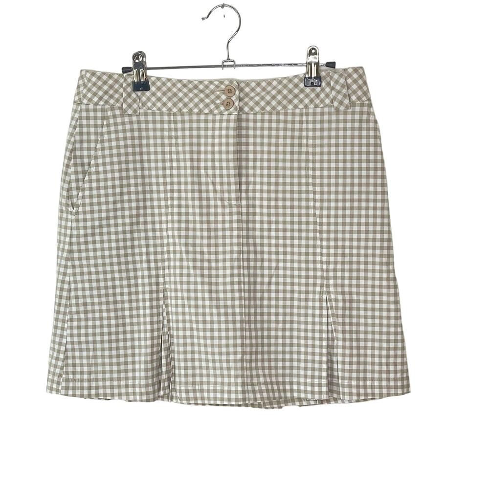NVO by Lanctot Gingham Golf Skort Nylon Spandex Size 6